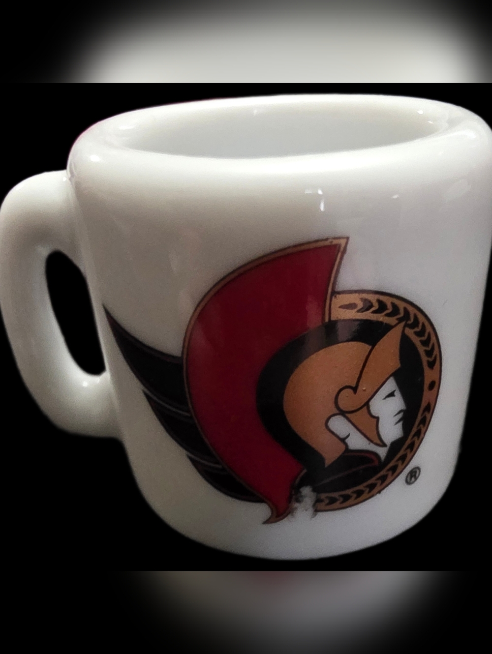 Ottawa Senators White Ceramic Coffee Mini Mug with Team Crest